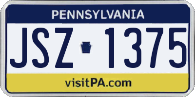 PA license plate JSZ1375