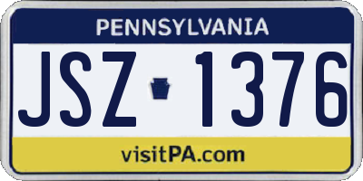 PA license plate JSZ1376