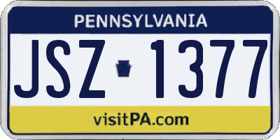 PA license plate JSZ1377