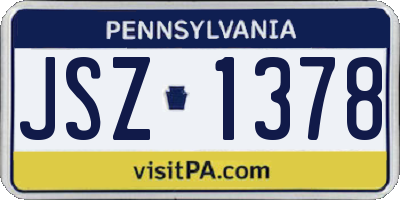 PA license plate JSZ1378