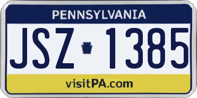 PA license plate JSZ1385