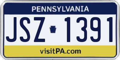 PA license plate JSZ1391