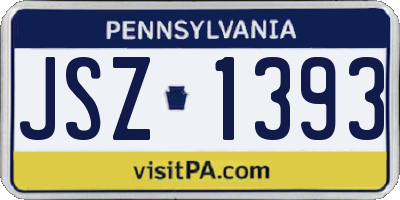 PA license plate JSZ1393
