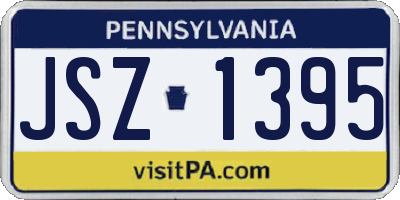 PA license plate JSZ1395