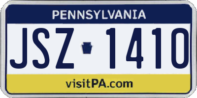 PA license plate JSZ1410