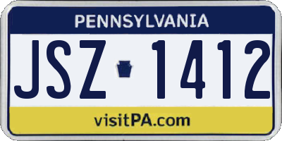PA license plate JSZ1412