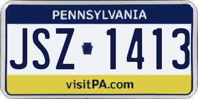 PA license plate JSZ1413
