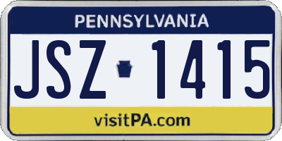 PA license plate JSZ1415