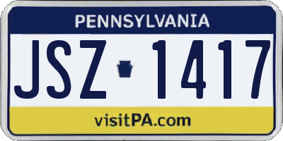 PA license plate JSZ1417