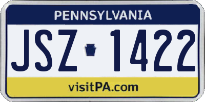PA license plate JSZ1422