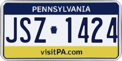 PA license plate JSZ1424