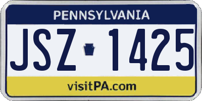 PA license plate JSZ1425