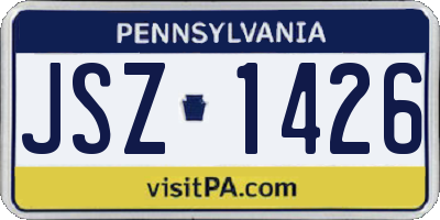 PA license plate JSZ1426