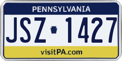 PA license plate JSZ1427