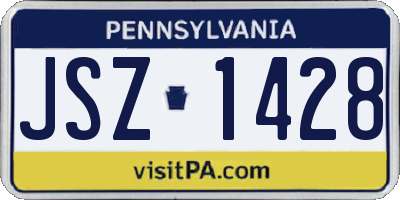 PA license plate JSZ1428