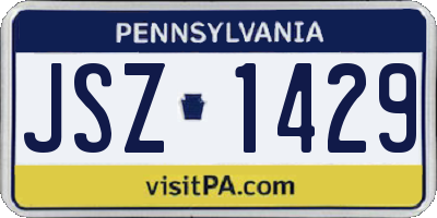 PA license plate JSZ1429