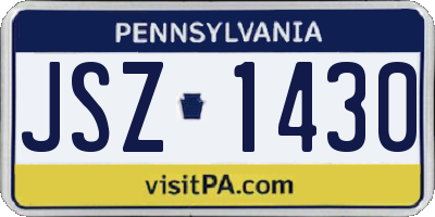 PA license plate JSZ1430