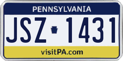 PA license plate JSZ1431