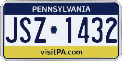 PA license plate JSZ1432