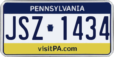 PA license plate JSZ1434
