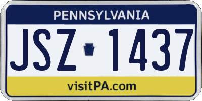 PA license plate JSZ1437