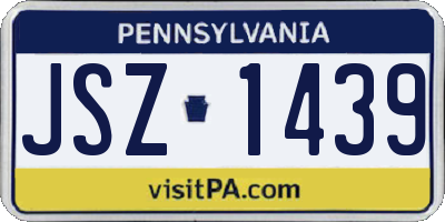 PA license plate JSZ1439