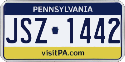 PA license plate JSZ1442