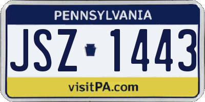 PA license plate JSZ1443