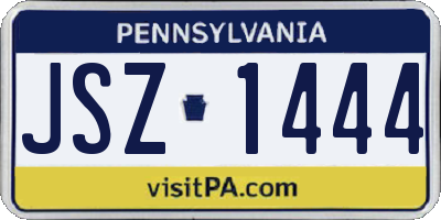 PA license plate JSZ1444