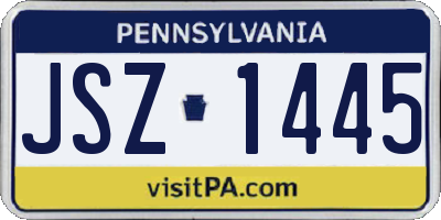 PA license plate JSZ1445