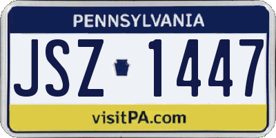 PA license plate JSZ1447