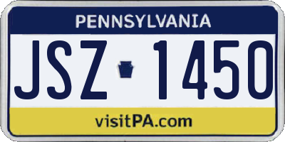 PA license plate JSZ1450