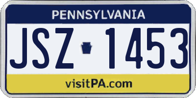 PA license plate JSZ1453