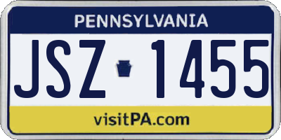 PA license plate JSZ1455