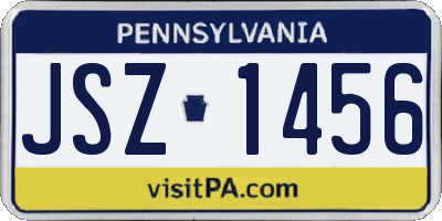 PA license plate JSZ1456