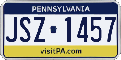 PA license plate JSZ1457
