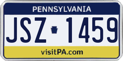 PA license plate JSZ1459
