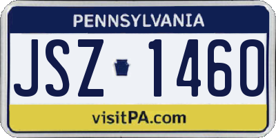 PA license plate JSZ1460