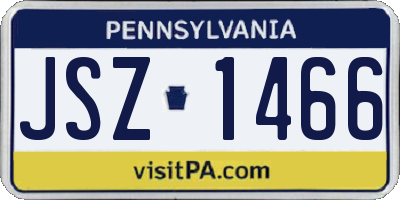 PA license plate JSZ1466