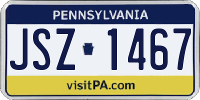 PA license plate JSZ1467