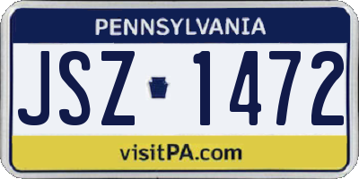 PA license plate JSZ1472