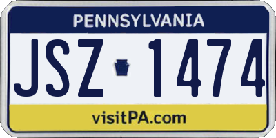 PA license plate JSZ1474