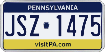 PA license plate JSZ1475