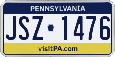 PA license plate JSZ1476