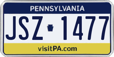 PA license plate JSZ1477
