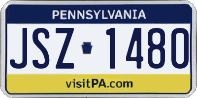 PA license plate JSZ1480