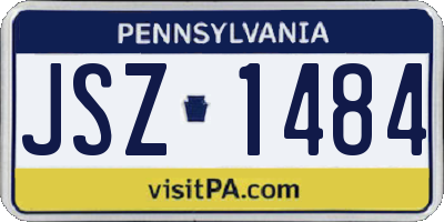 PA license plate JSZ1484