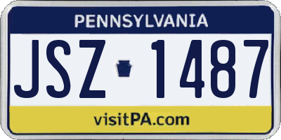 PA license plate JSZ1487
