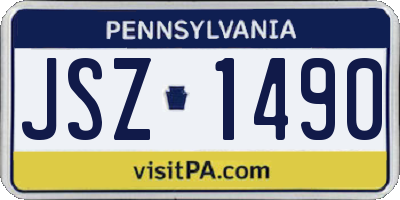 PA license plate JSZ1490