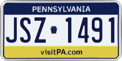 PA license plate JSZ1491